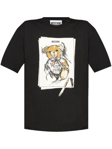 Cotton T-shirt With Print - Moschino - Modalova