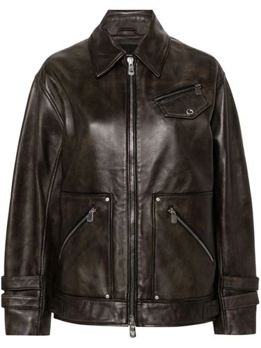 PINKO - Grotta Leather Jacket - Pinko - Modalova