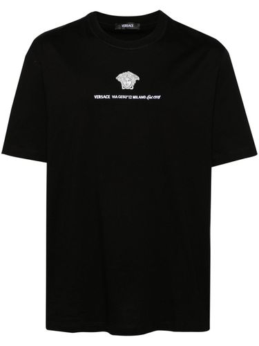 VERSACE - Cotton T-shirt With Logo - Versace - Modalova