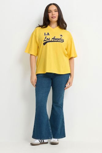 Yours Haut Universitaire Jaune À Col Rugby « Los Angeles »Size 48 - Limited Collection - Modalova