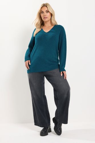 Pull À Col En V Vert En Maille Size 46-48 - Yours - Modalova