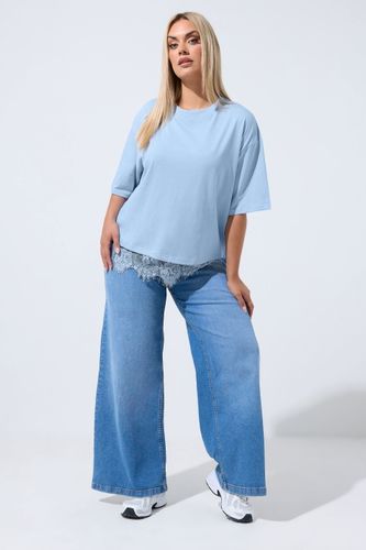 Tshirt Bleu Clair À Ourlet En Dentelle Size 46 - Limited Collection - Modalova