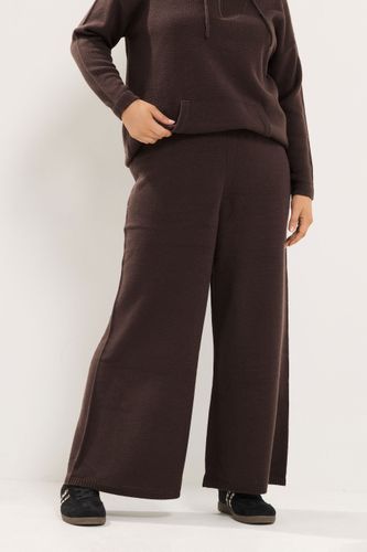 Pantalon Large En Maille Marron Chocolat Size 42-44 - Yours - Modalova