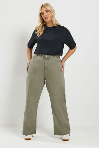 Jean Large Vert Kaki Délavé Size Short > 42 - Yours - Modalova