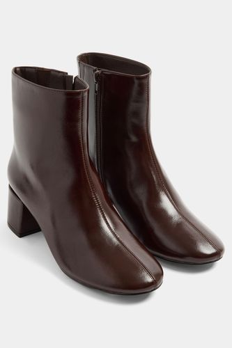 Bottines Vernies Marron À Talon Carré Et Bout Amande, Wide E Fitsize 40E - Yours - Modalova