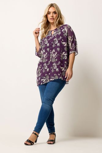 Top À Découpe Goutte D'eau Violet À Fleurs Size 44 - Yours - Modalova