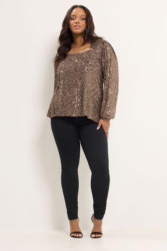 Top À Manches Longues Marron Chocolat Entièrement À Sequins Size 40 - Yours - Modalova
