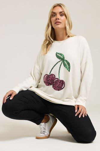 Pull Tricoté Crème Cerise Size 54-56 - Yours - Modalova
