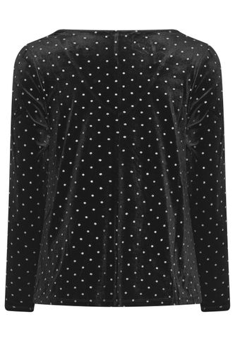 Plus Size Glitter Polka Dot Top Size 40 - Yours - Modalova