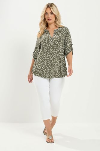 Top Vert Kaki À Petites Fleurs Size 50-52 - Yours - Modalova