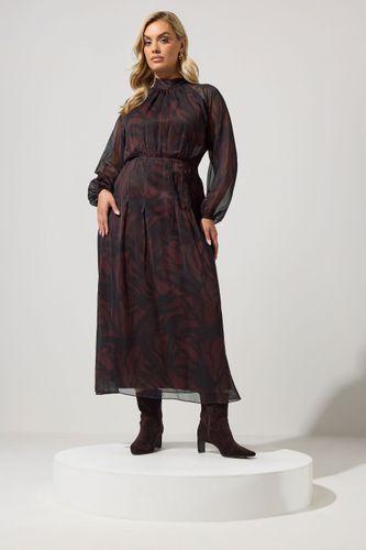 Robe Marron Zébré Avec Nœud Au Dos Size 50 - Yours London - Modalova