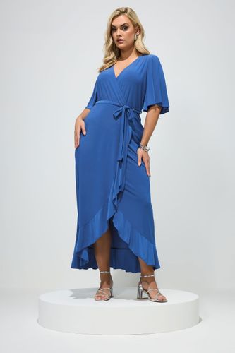 Robe Cachecœur Bleue À Volants Size 50 - Yours London - Modalova