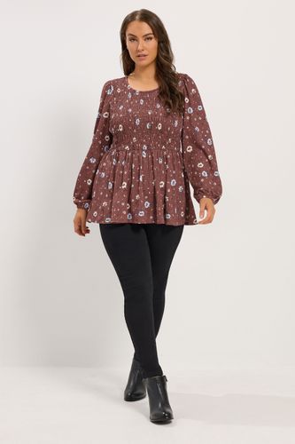 Top Péplum Marron À Fleurs Size 40 - Yours - Modalova