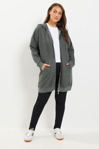 Sweat À Capuche Long Zippé Gris Size 42 - Yours - Modalova