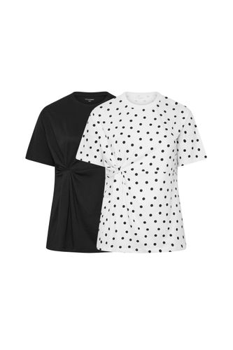 Et 2 Pack Plus Size & Polka Dot Twist Tshirt Size 40 - Yours - Modalova