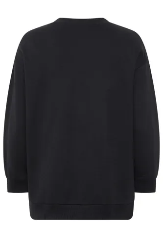 Sweatshirt Noir À Pois Avec Motif Lèvres Size 38-40 - Yours - Modalova