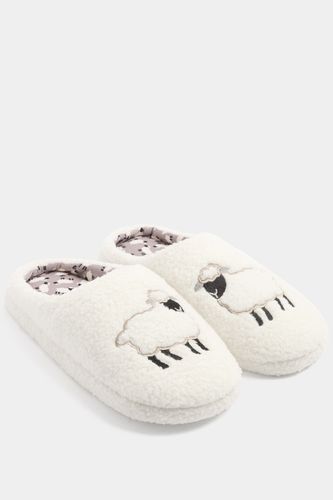 Chaussons Blancs À Motif Moutonsize 9-10 - Yours - Modalova