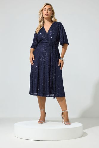 Robe Cachecœur Bleu Marine À Sequins Size 44 - Yours London - Modalova