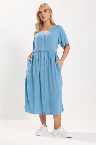 Robe Longue En Chambray Bleu Size 50-52 - Yours - Modalova