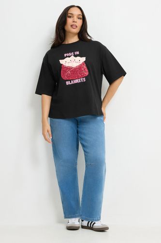 Tshirt En Coton Noir « Pig In Blankets » Size 50-52 - Limited Collection - Modalova