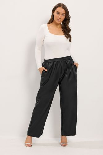 Pantalon Enduit Noir À Enfiler Size Short > 54-56 - Yours - Modalova