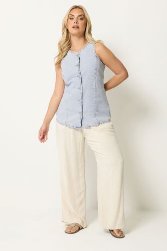 Gilet Long En Jean Bleu Size 48 - Yours - Modalova