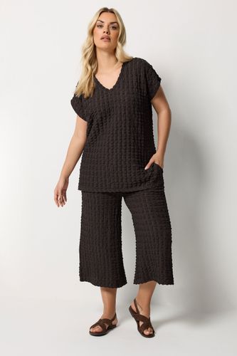 Pantalon Court Marron À Texture À Effet Bulles Size 50-52 - Yours - Modalova