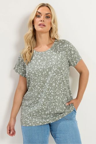 Et Lot De 2 Tshirts Vert Sauge Et Rose À Motif Floralsize 50-52 - Yours - Modalova