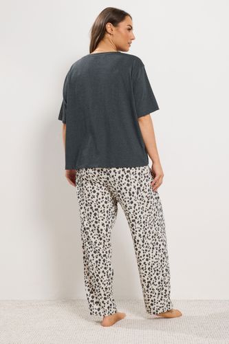 Ensemble De Pyjama Large Gris Anthracite Léopard Size 66-68 - Yours - Modalova