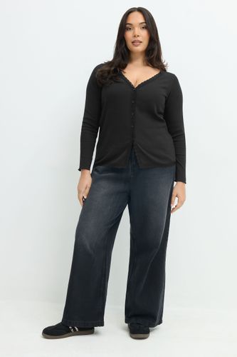 Plus Size Lace Edge Long Sleeve Top Size 54-56 - Limited Collection - Modalova