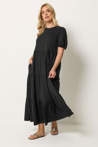 Robe Noire À Manches Bouffantes Size 48 - Yours - Modalova