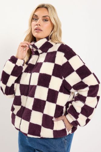 Polaire Zippée Rouge Bordeaux À Carreaux Size 42 - Yours - Modalova