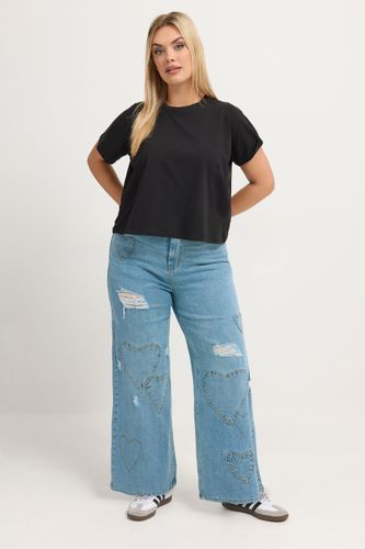 Jean En Denim Bleu À Cœurs Size 40 - Limited Collection - Modalova