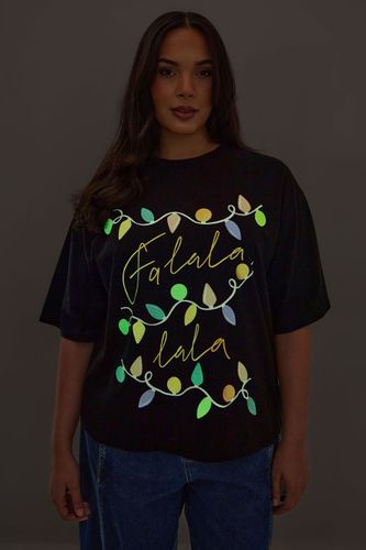 Tshirt De Noël À Guirlandes Lumineuses « Fa Lala » Noir Size 40 - Limited Collection - Modalova