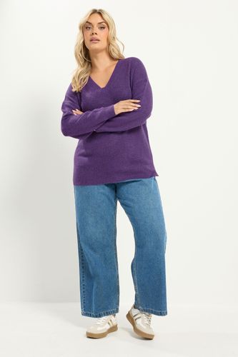 Pull À Col En V Violet En Maille Size 62-64 - Yours - Modalova