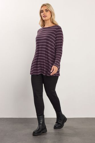 Top Trapèze À Rayures Violettes Et Crème Size 62-64 - Yours - Modalova
