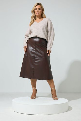 Jupe Marron Chocolat En Similicuir Size 44 - Yours London - Modalova