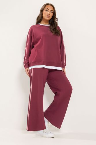 Pantalon De Jogging Large Rouge À Bandes Latérales Size Regular > 48 - Yours - Modalova