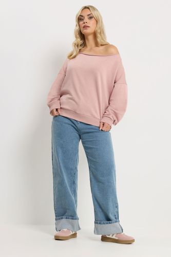 Sweatshirt À Épaules Dénudées Rose Clair Size 54-56 - Yours - Modalova