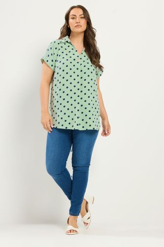 Chemise Verte À Pois Plissée Sur Le Devant Size 42 - Yours - Modalova