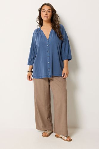 Blouse Bleue En Chambray Size 42 - Yours - Modalova