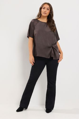 Blouse Marron Chocolat À Devant Torsadé Size 50-52 - Yours - Modalova