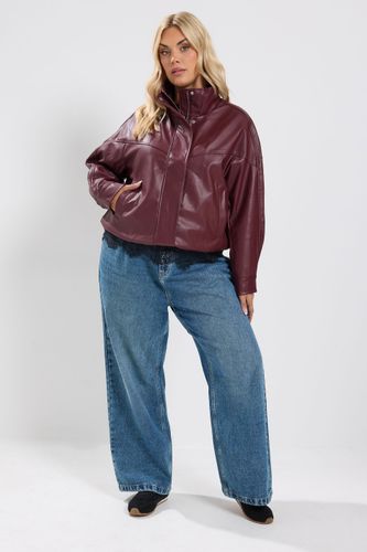 Veste À Col Cheminée En Similicuir Rouge Size 42 - Yours - Modalova