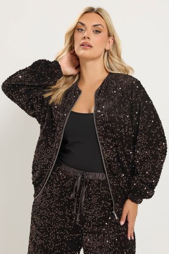Bomber Marron Chocolat À Sequins Size 46 - Yours - Modalova