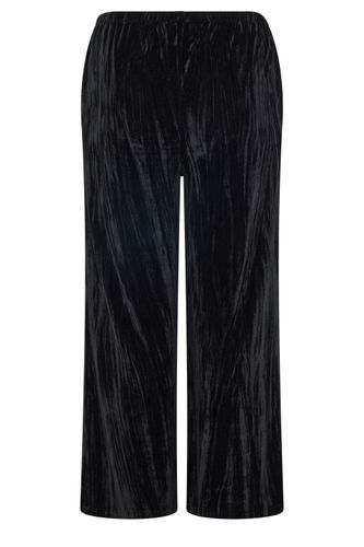 Pantalon Noir En Panne De Velours Size 48 - Yours - Modalova