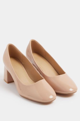 Chaussures Basses Nude En Similicuir À Talons Carrés Coupe Extra Large Eeesize 40EEE - Yours - Modalova