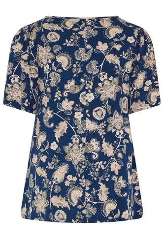 Top Trapèze Bleu À Motif Cachemire Size 48 - Yours - Modalova