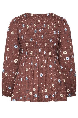 Top Péplum Marron À Fleurs Size 42 - Yours - Modalova