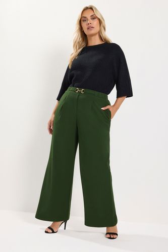 Pantalon Large Vert À Boucle Size Short > 44 - Yours - Modalova