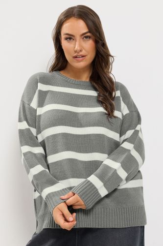 Pull En Maille À Rayures Gris Et Blanc Size 66-68 - Yours - Modalova